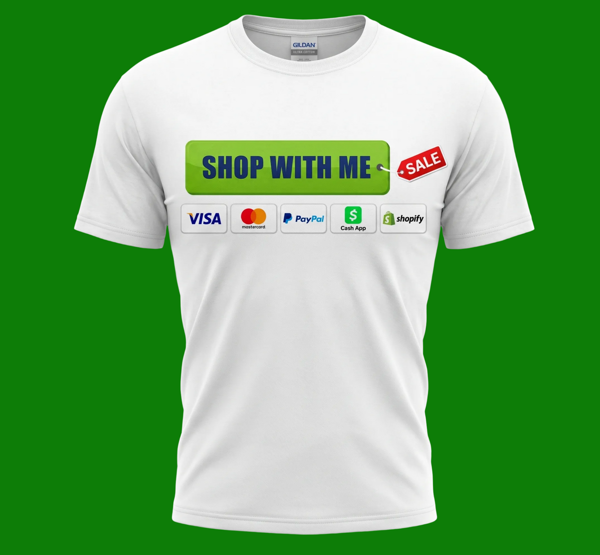 Shop With Me Graphic Tee – White Edition t-shirt