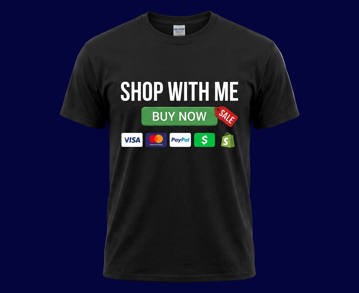 Shop With Me Graphic Tee – Black Edition