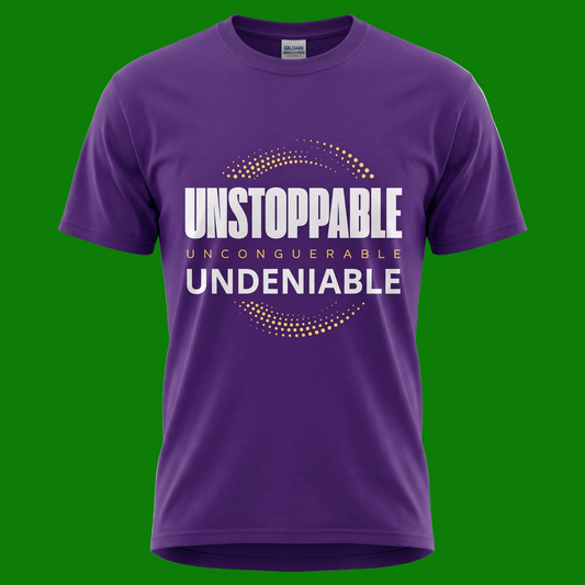 Unstoppable Graphic Tee (Halftone Edition) – Purple